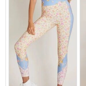 LoveShackFancy x Bandier Blue Floral Leggings Size L/XL
